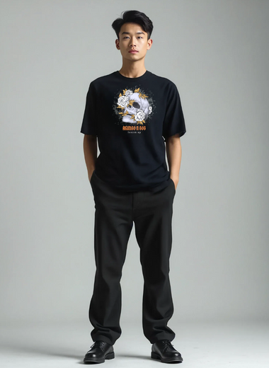 Akimbo n Bob Floral inc Cranium Tee