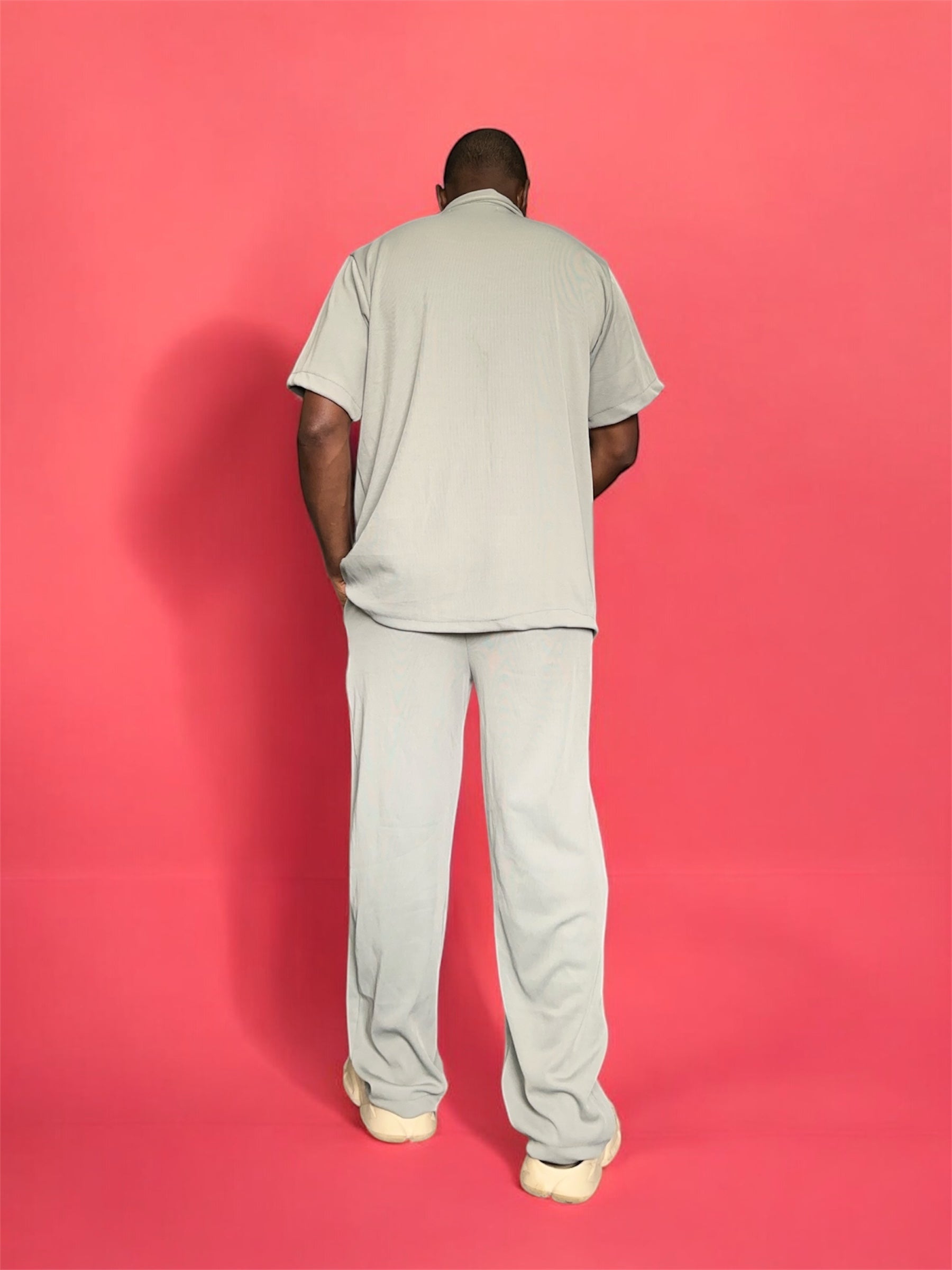 AKBO Plus size Men's short sleeve zip up