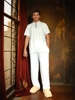AKBO Plus size male's short sleeve zip up