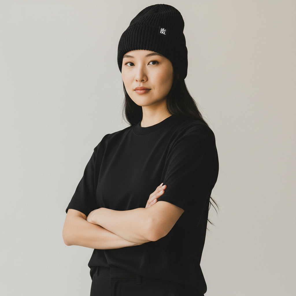 Akimbo n Bob Jacquard Knitted Beanie Chapeau