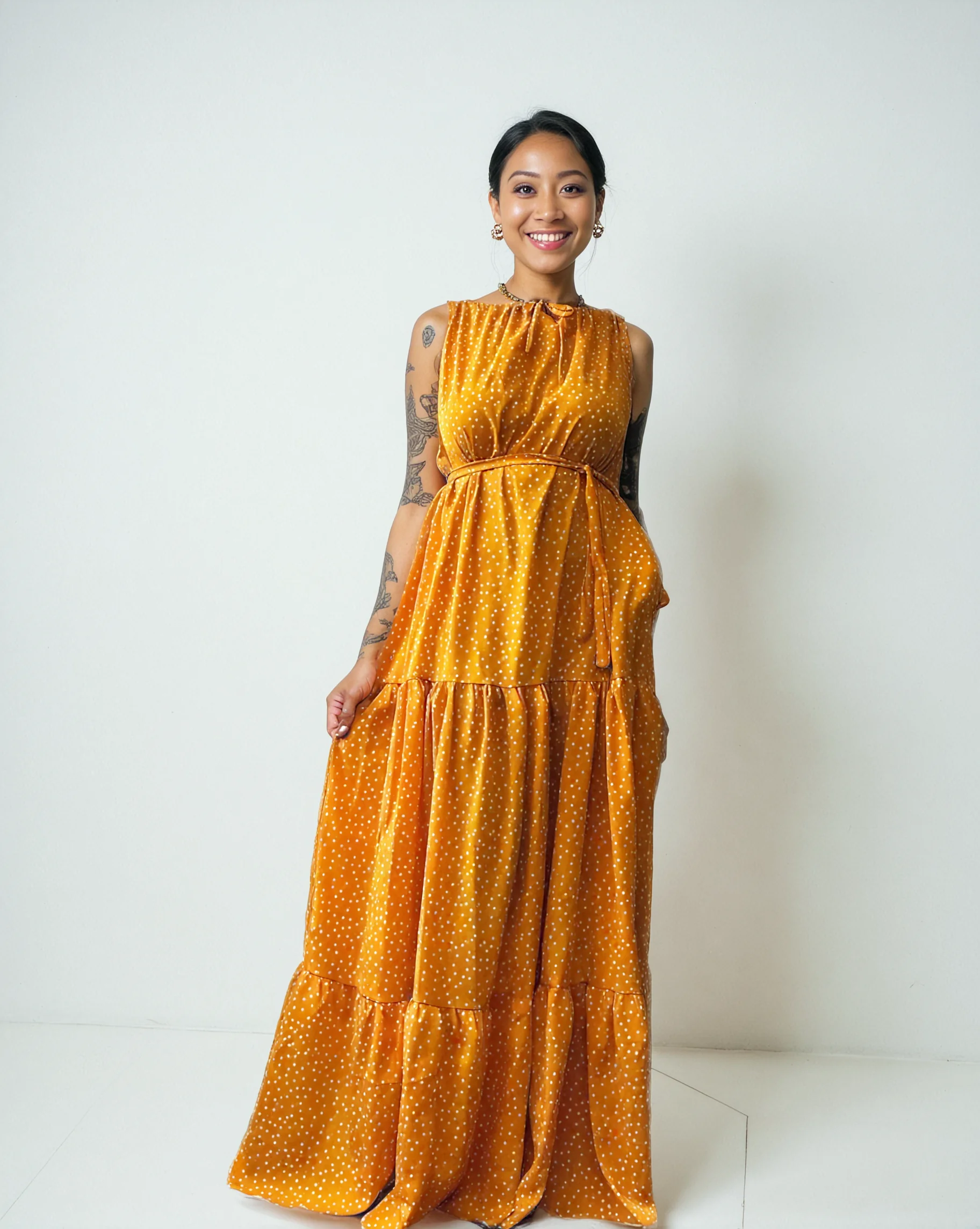AKBO Sprinkled Full Stop Boubou Garb Dress-3