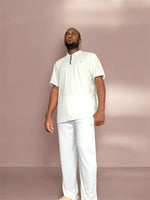 AKBO Plus size male's short sleeve zip up