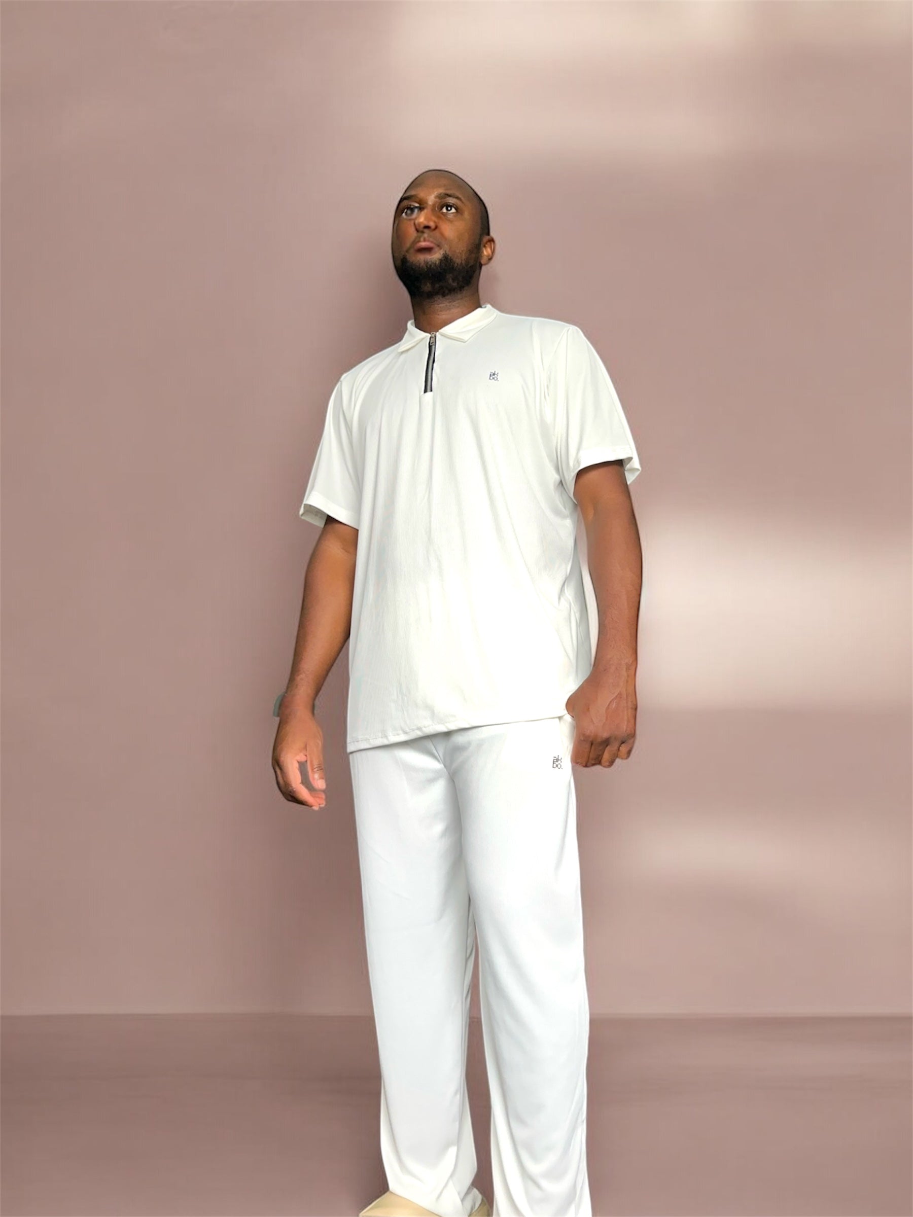 AKBO Plus size Men's short sleeve zip up-5