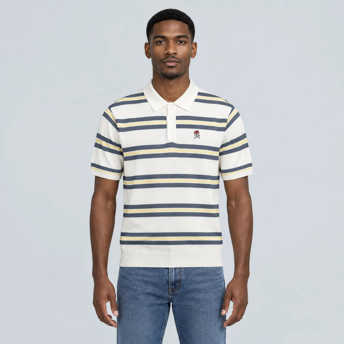 Akimbo n Bob Stripped Men's Polo Knit-1