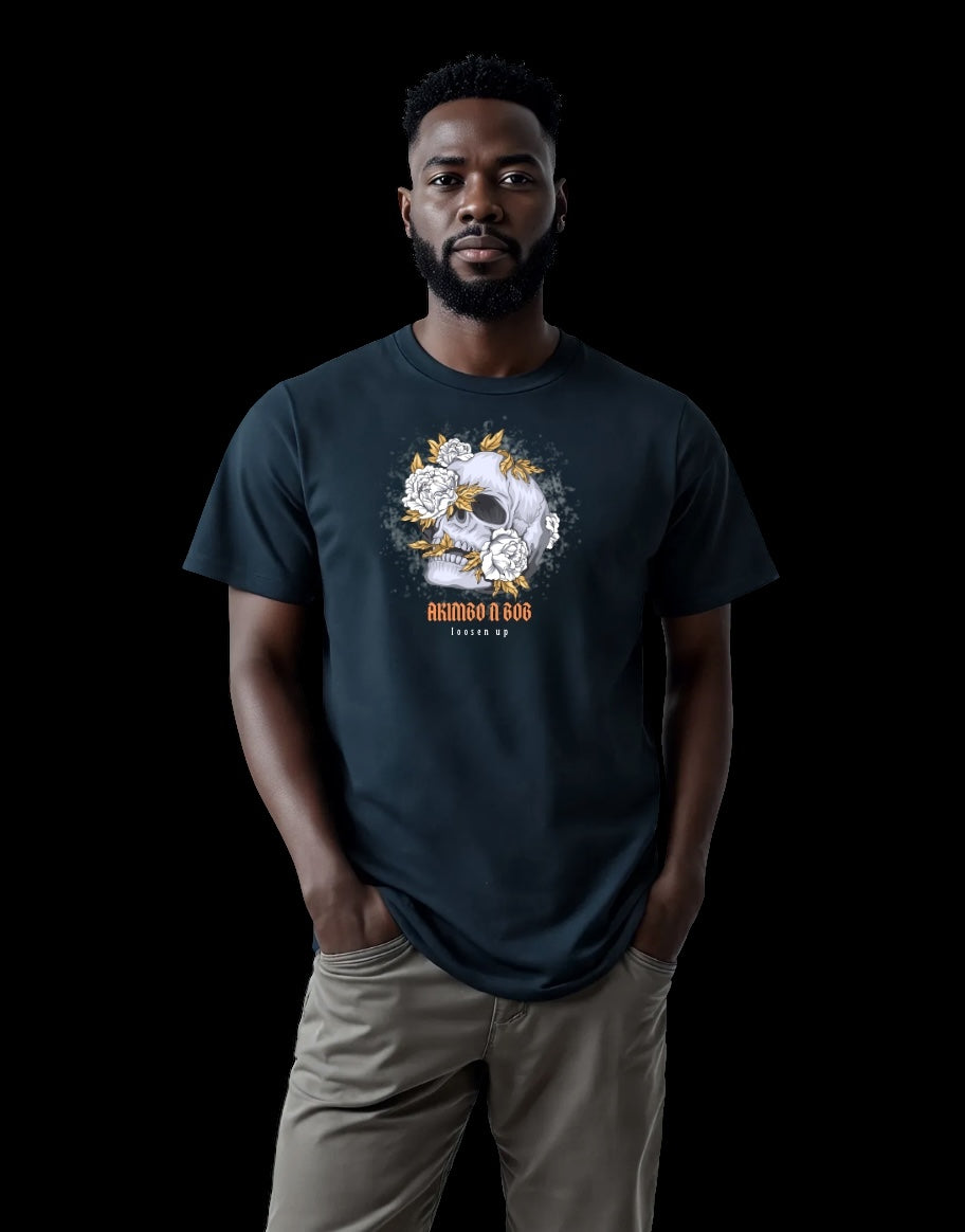Akimbo n Bob Floral inc Cranium Men's Tee