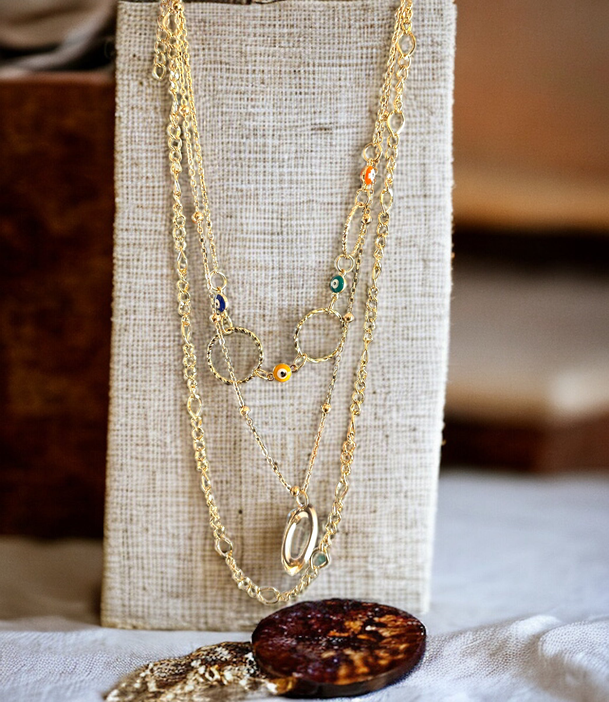 Evil Eye minimalist 3 Layer Jewelry Garb Accessary-3
