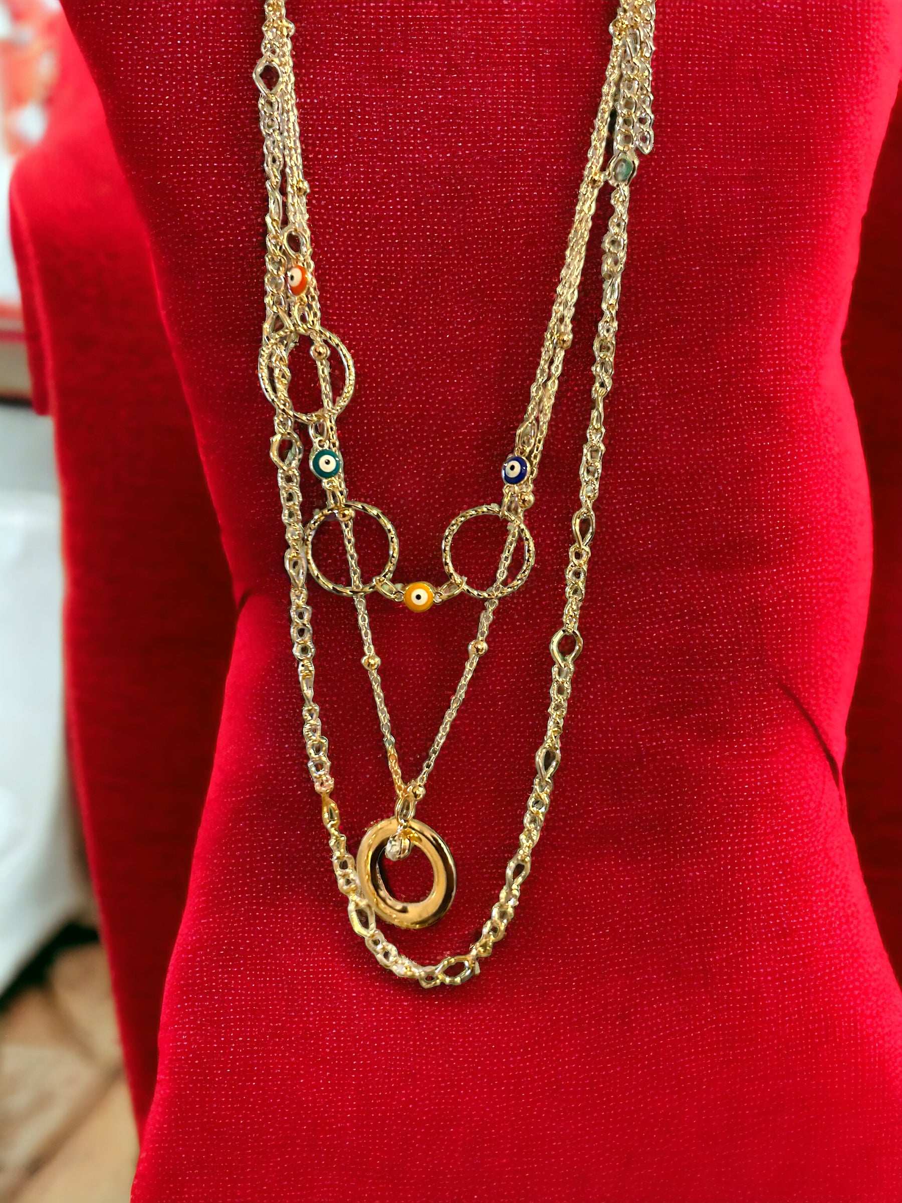 Evil Eye minimalist 3 Layer Jewelry Garb Accessary-5