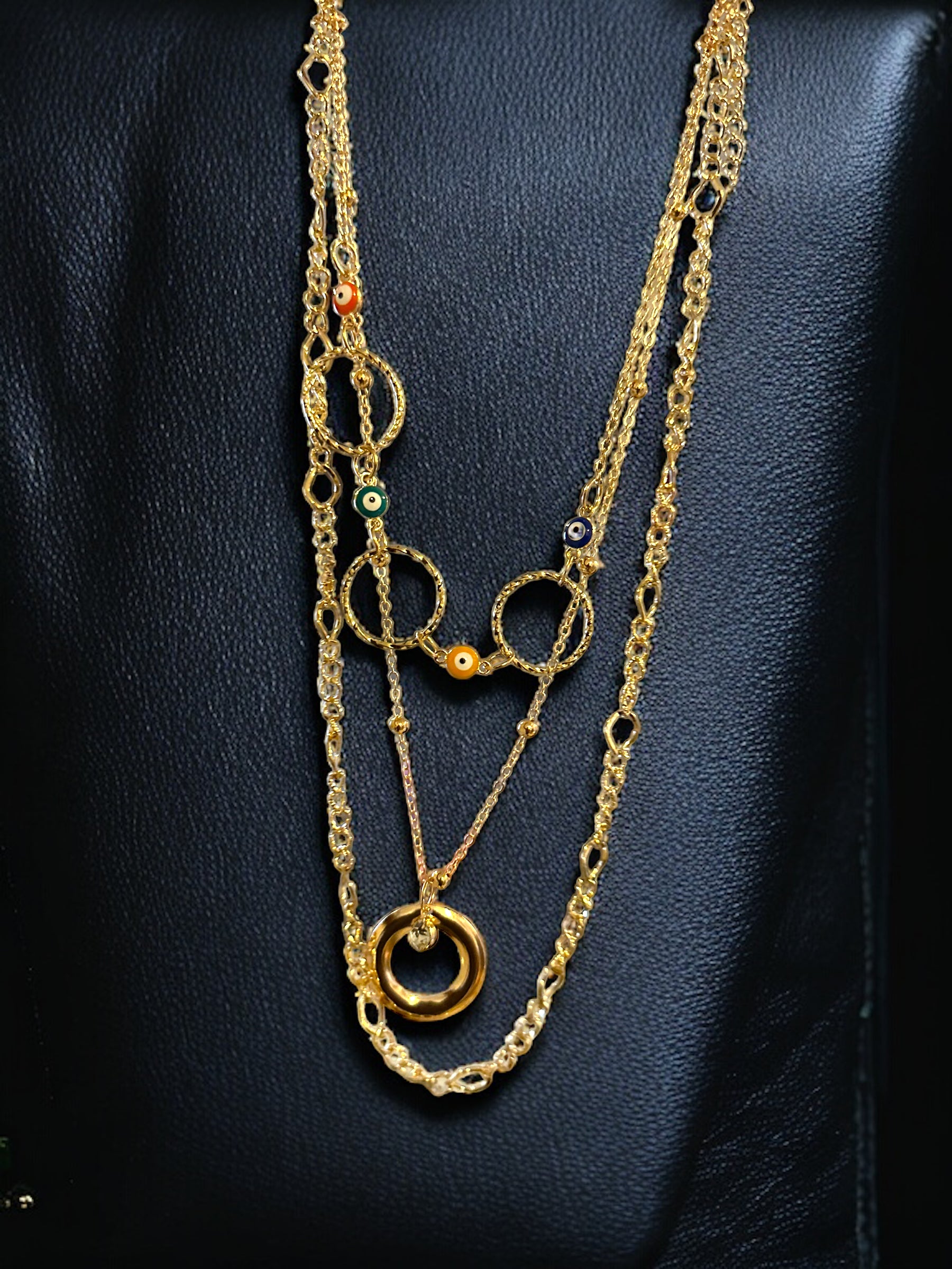 Evil Eye minimalist 3 Layer Jewelry Garb Accessary-6