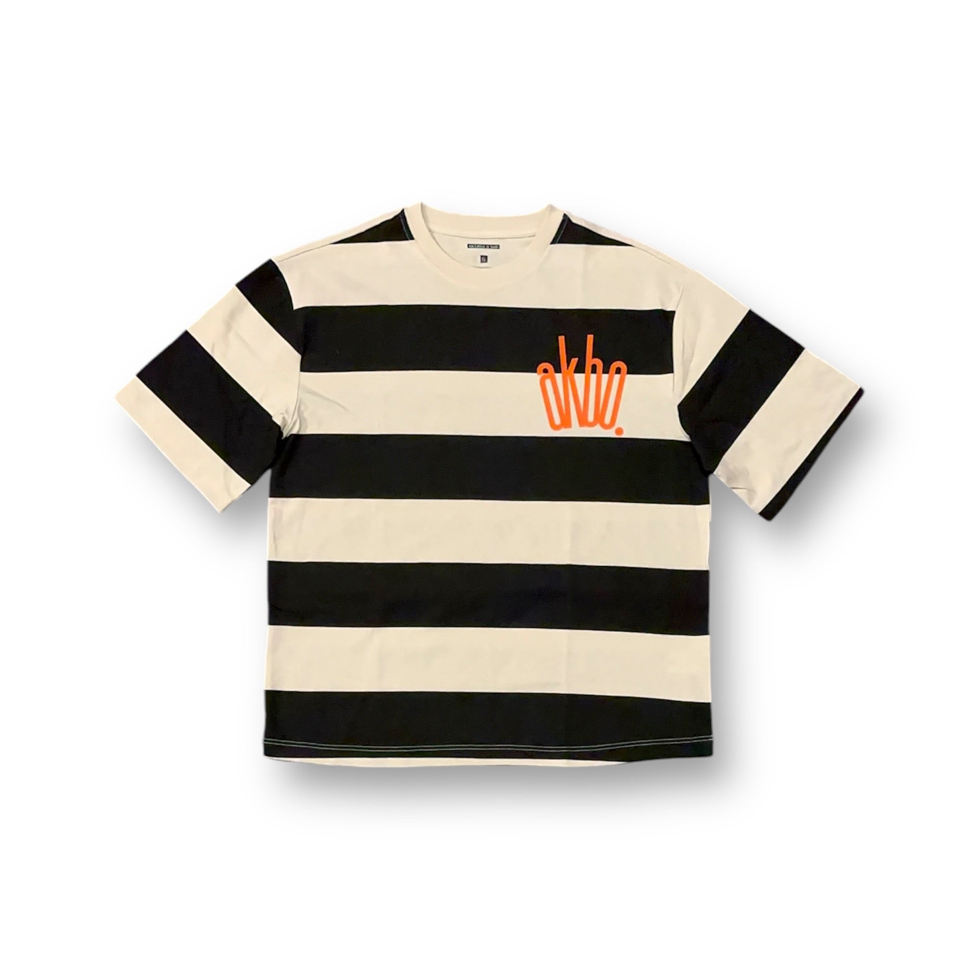 Striped Minute Elongated AKBO Men's Loose Fit Tee-3