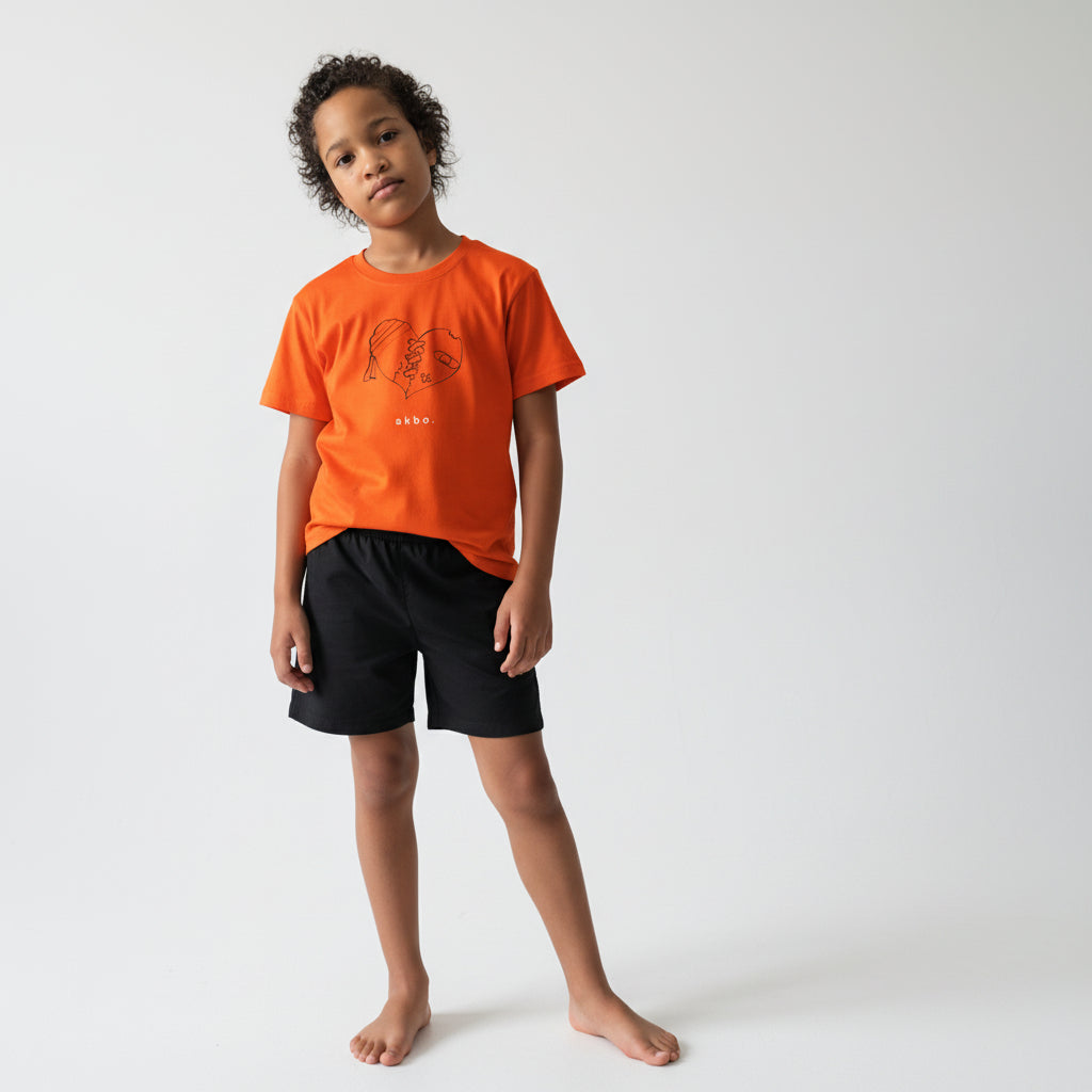 AKBO Patched heart kiddies wear