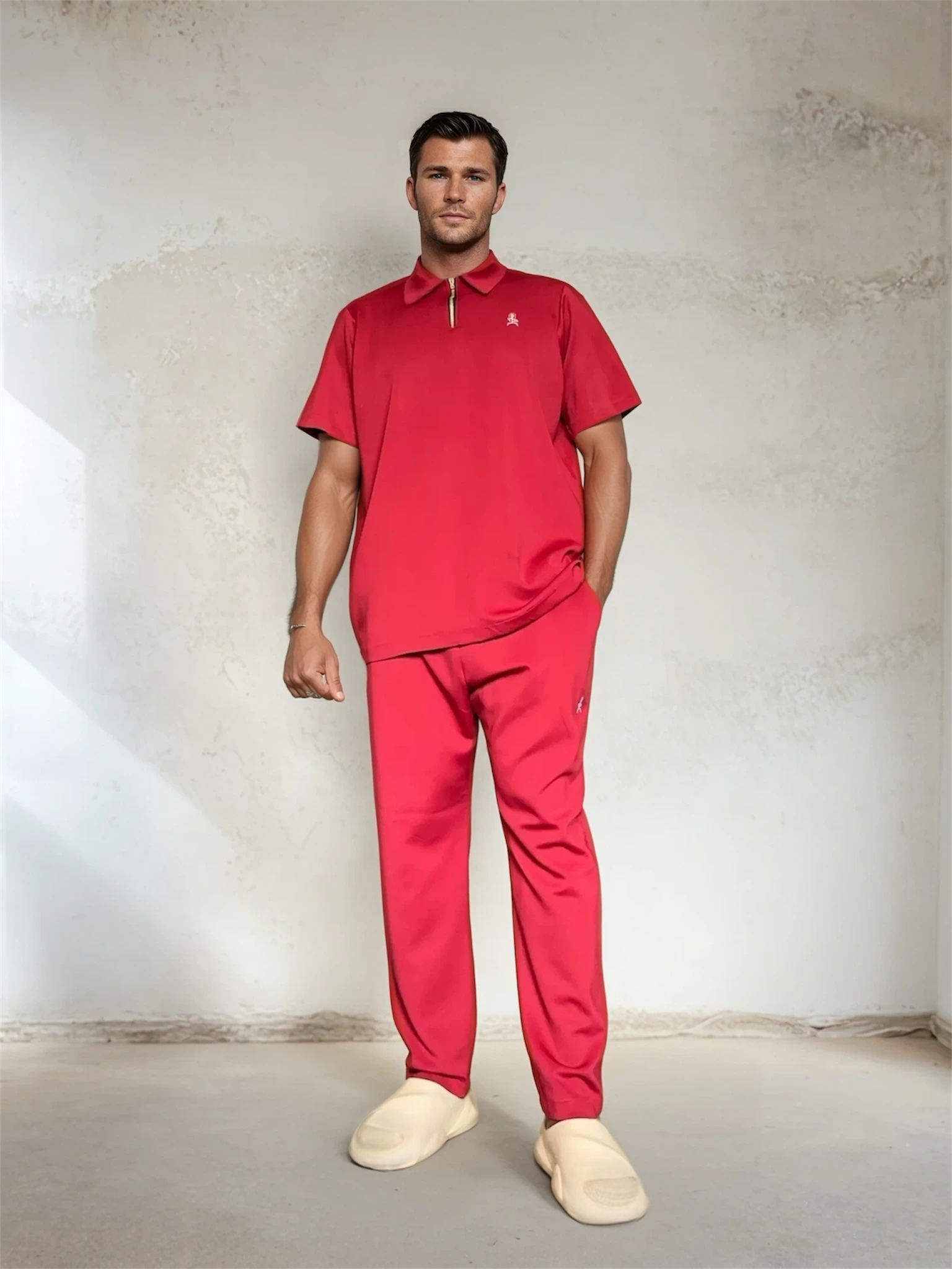 Akimbo n Bob Men's ample short sleeve zip up-5