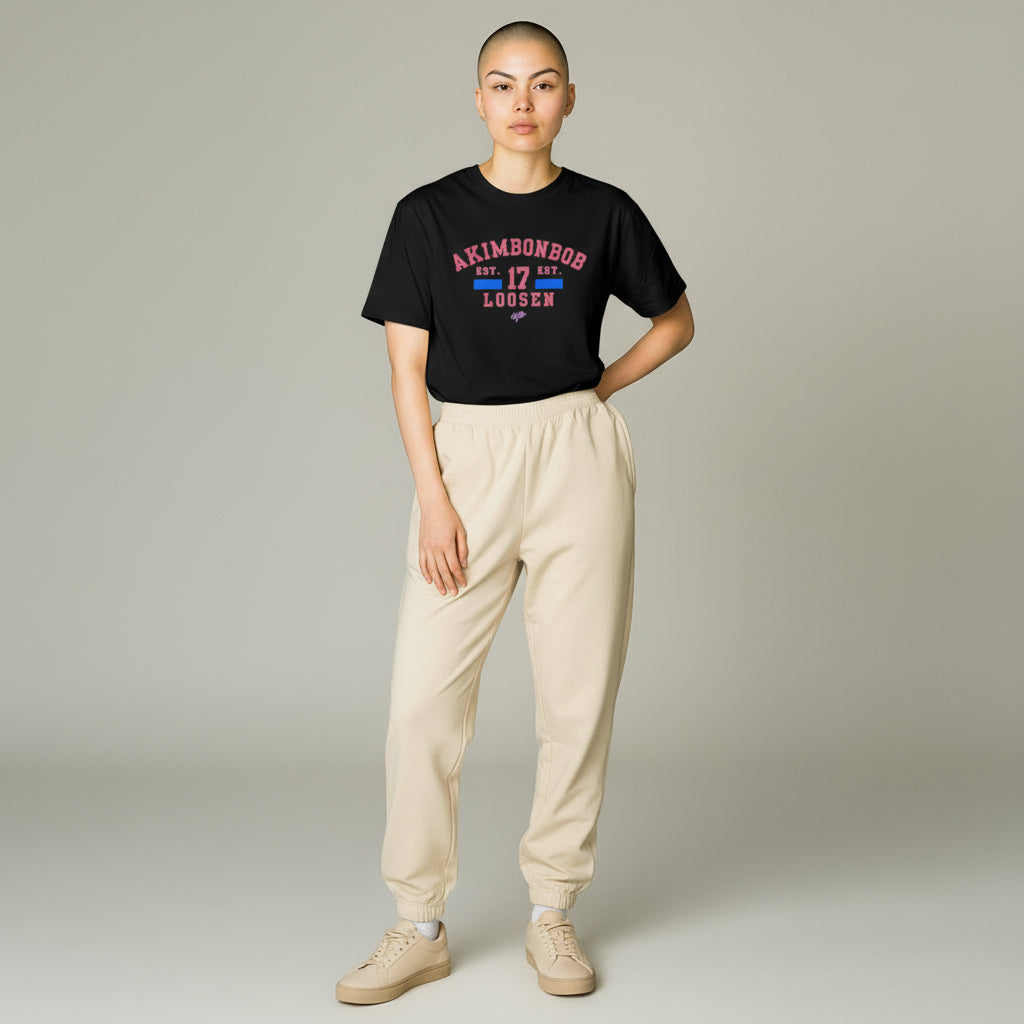 akimbo n bob varsity Garb tee