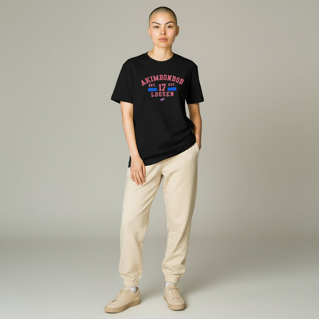 akimbo n bob varsity Garb tee