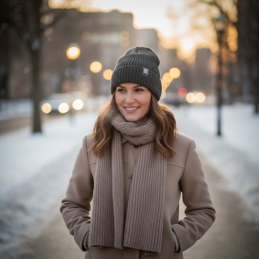Akimbo n Bob Jacquard Knitted Beanie Chapeau-3