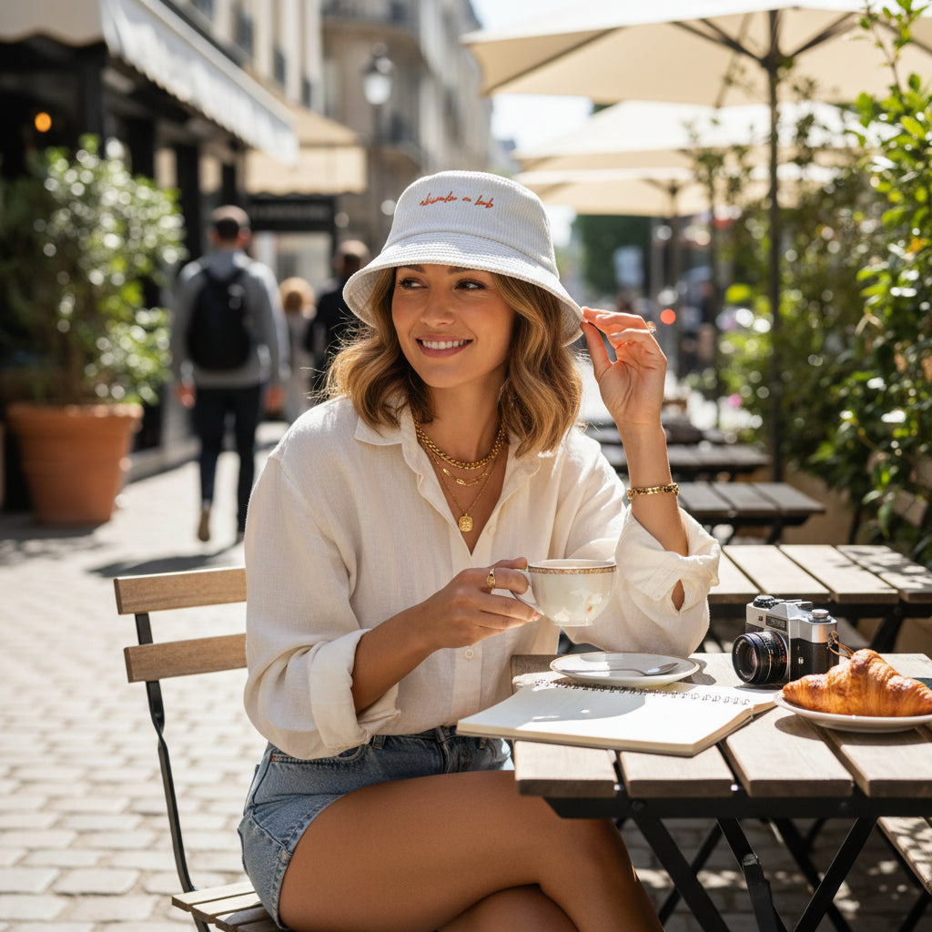 Akimbo n Bob corded velveteen Bucket Chapeau