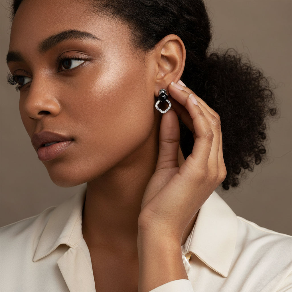 AKBO Black Rock Garb Accessary Earrings Jewelry