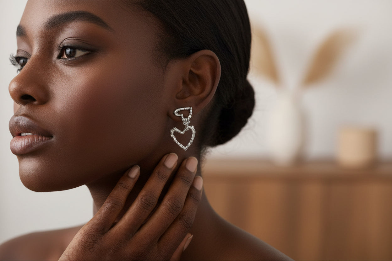 Cascaded Heart Earrings Jewelry Garb Accessary