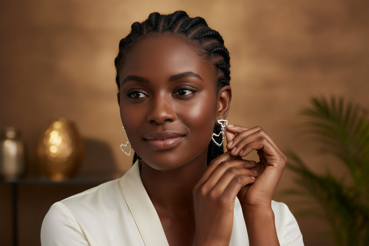 Cascaded Heart Earrings Jewelry Garb Accessary