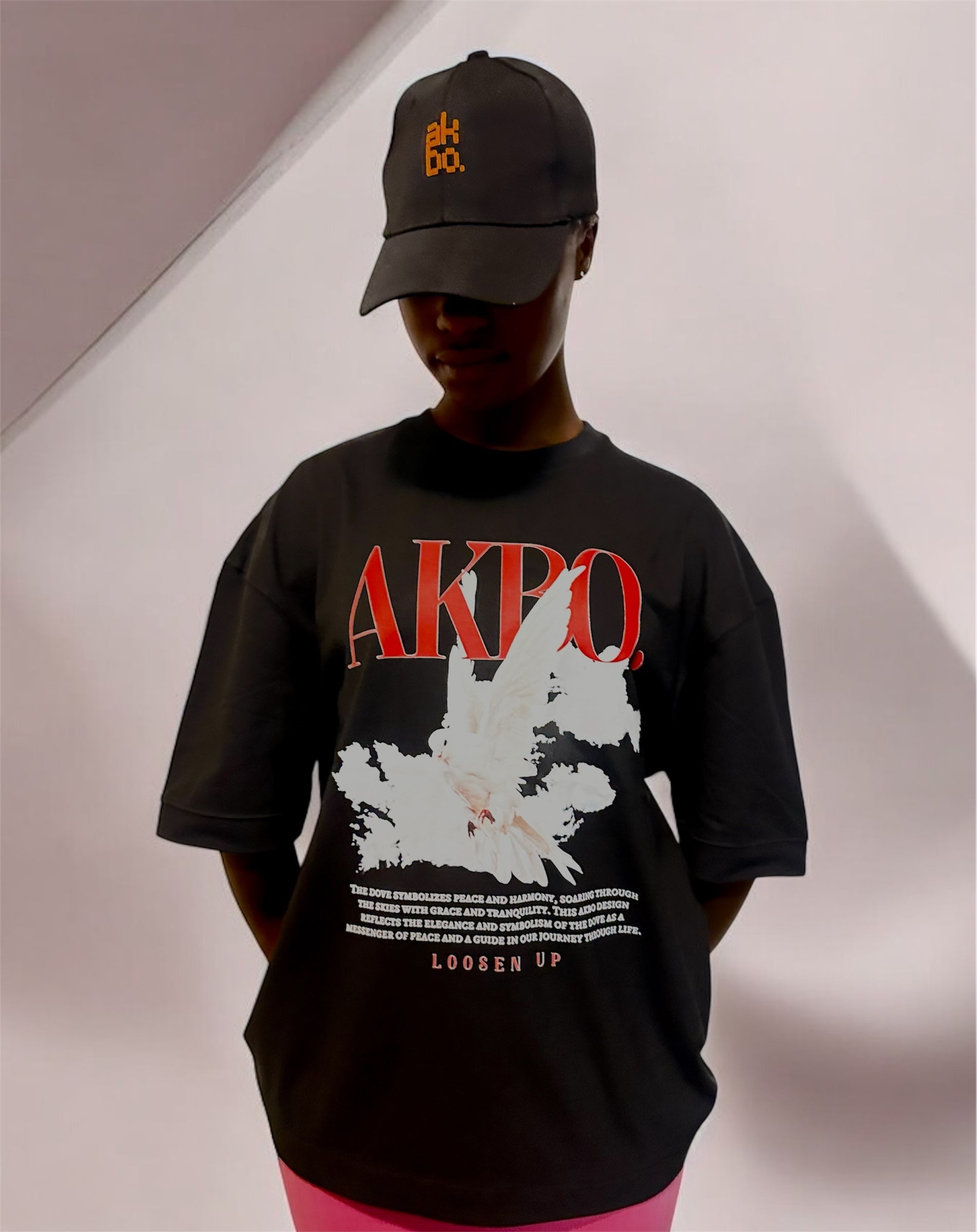 AKBO Men's Grace & Tranquility Loose Fit Tee Garb-4