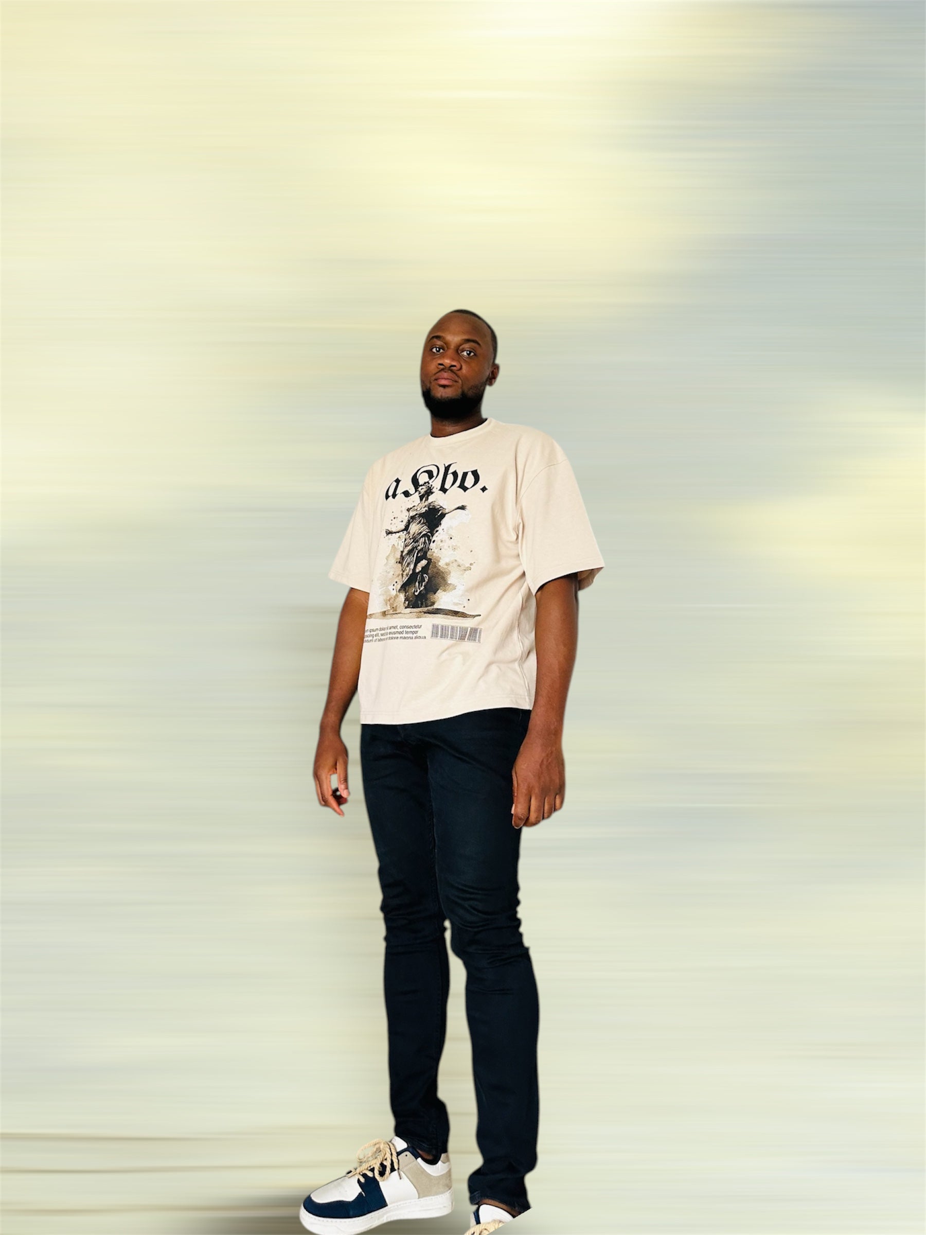 AKBO Men's Barcoded Loose Fit Tee-3