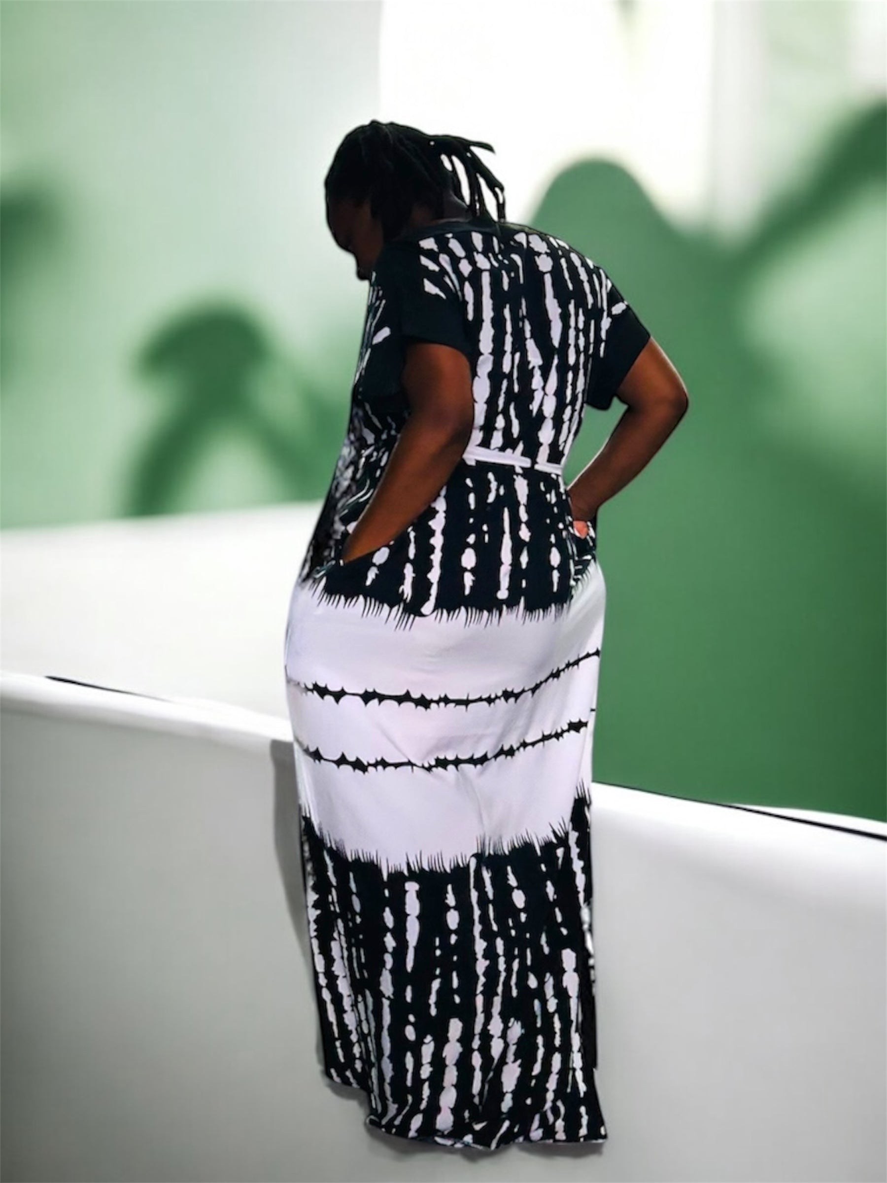 Akimbo n Bob Matrix Garb Glitch Boubou Dress-2