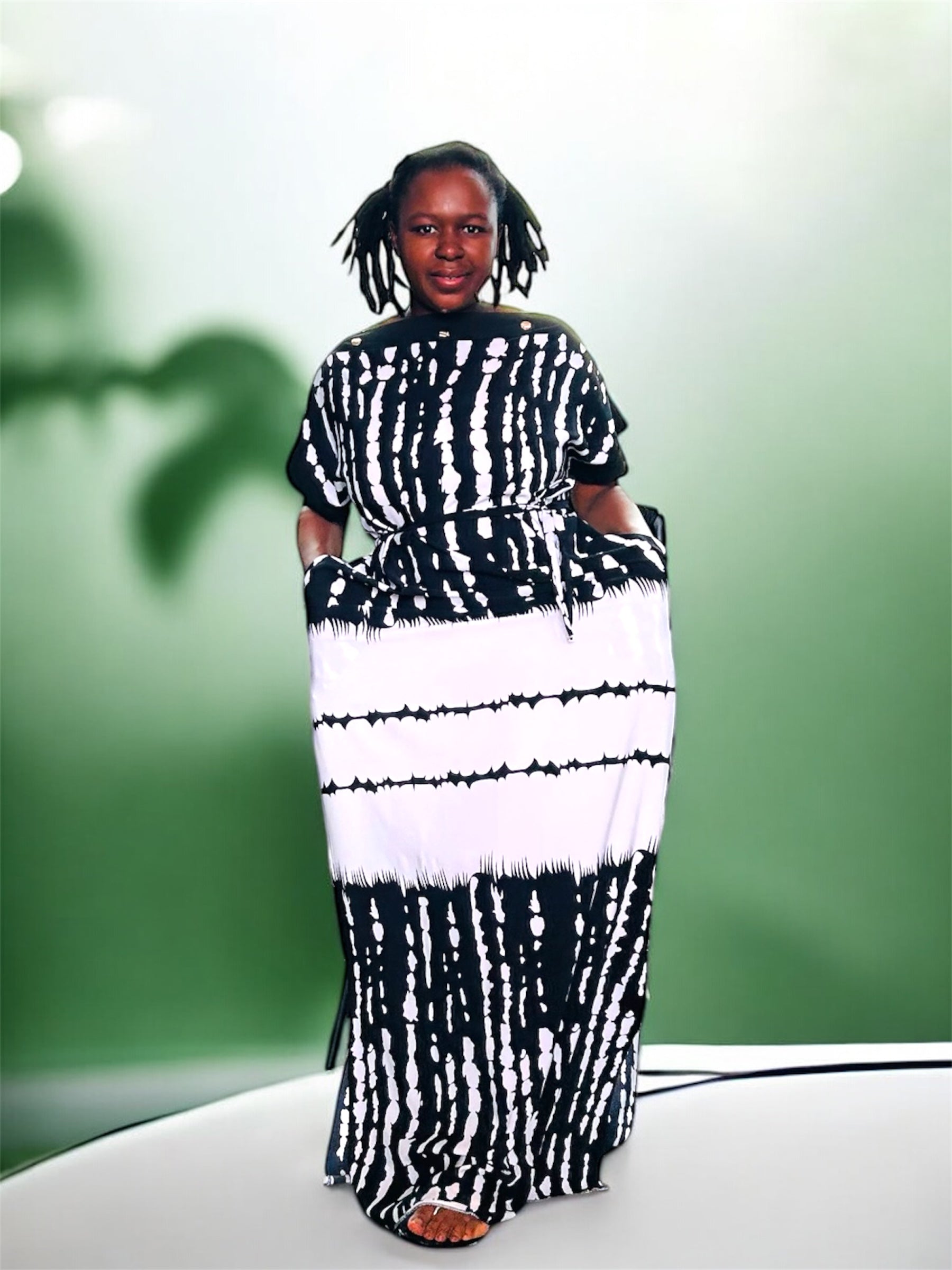 Akimbo n Bob Matrix Garb Glitch Boubou Dress-4