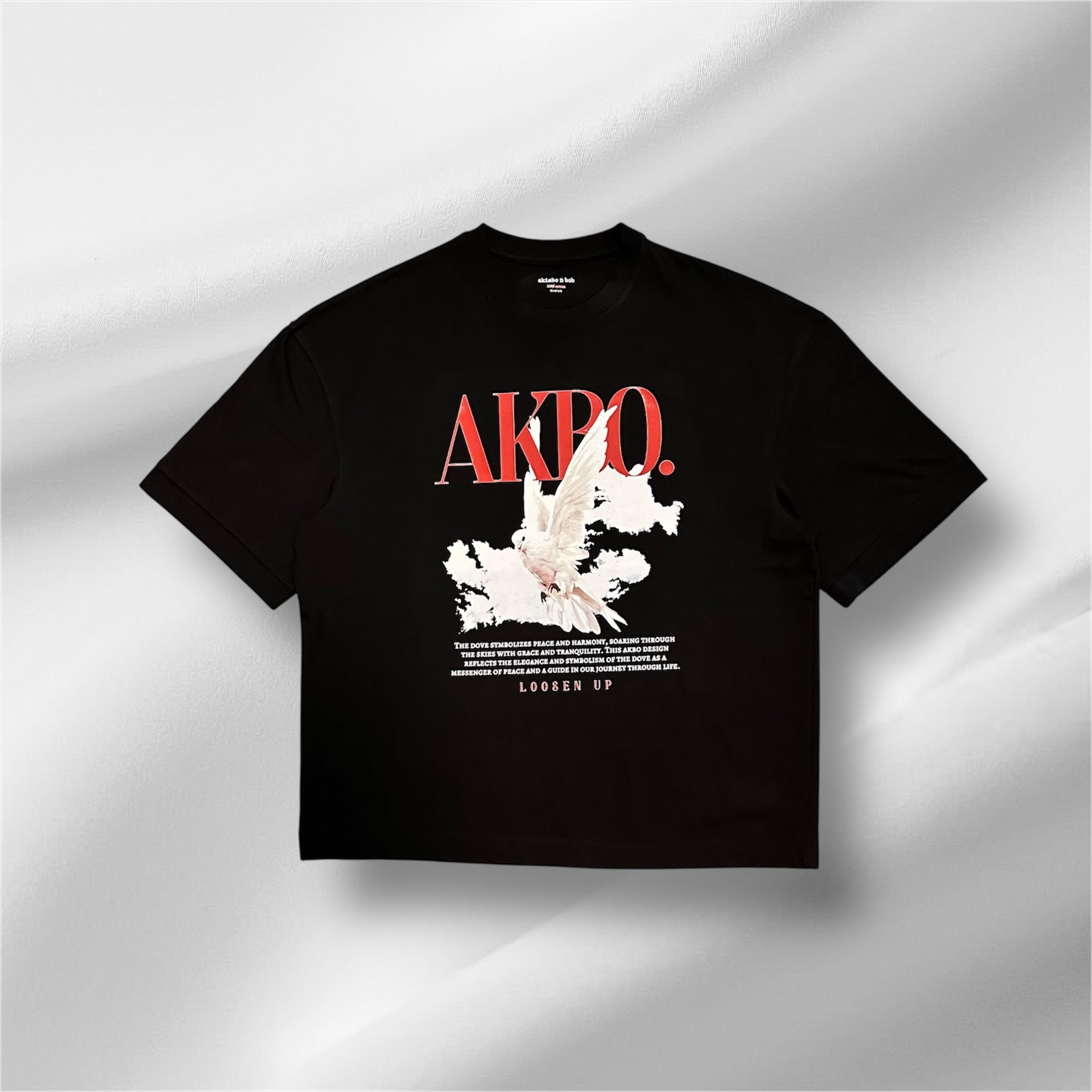 AKBO Men's Grace & Tranquility Loose Fit Tee Garb-6