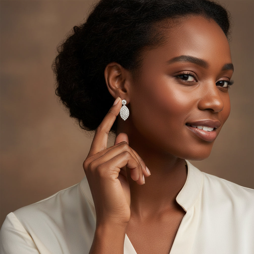 Akimbo n Bob Accessary Glam Diamond Garb Earrings Jewelry-3