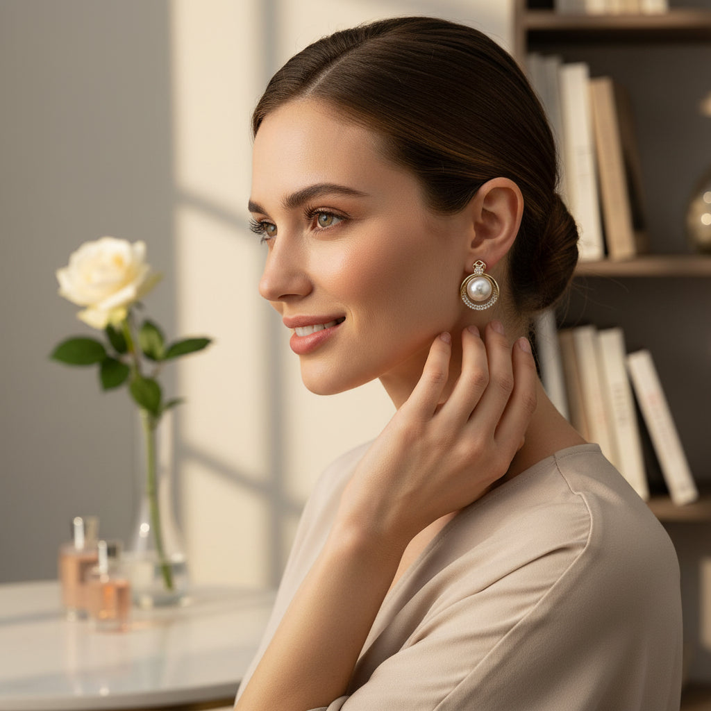 Akimbo n Bob Accessary Glam Diamond Garb Earrings Jewelry-4