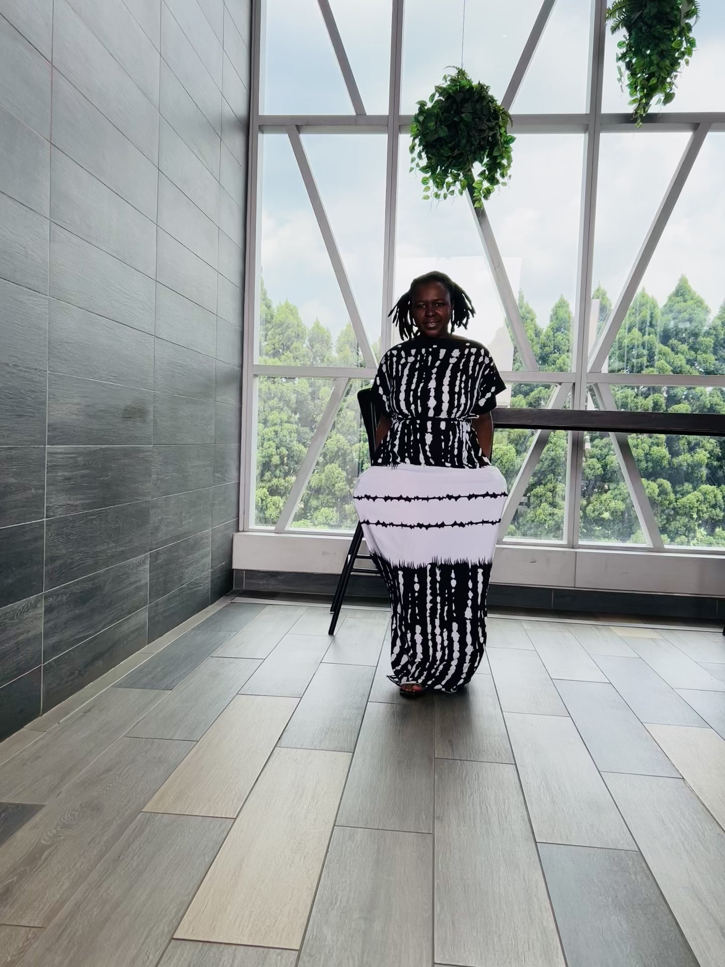 Akimbo n Bob Matrix Garb Glitch Boubou Dress-3