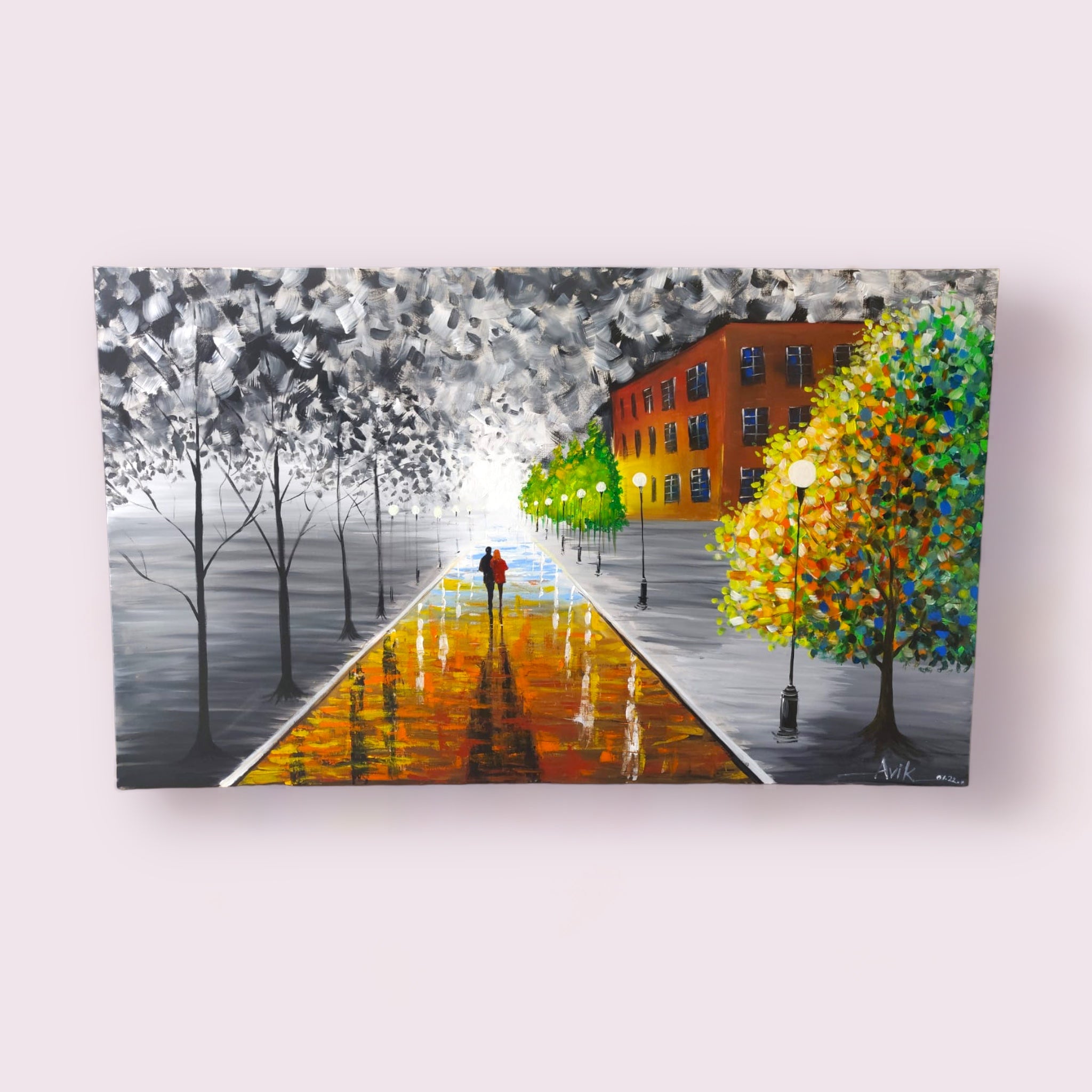 Walk Way Oil Painting-1